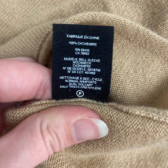 Theory Bell-Sleeve Cashmere Sweater Womens Size XS Brown Business - Picture 7 of 7